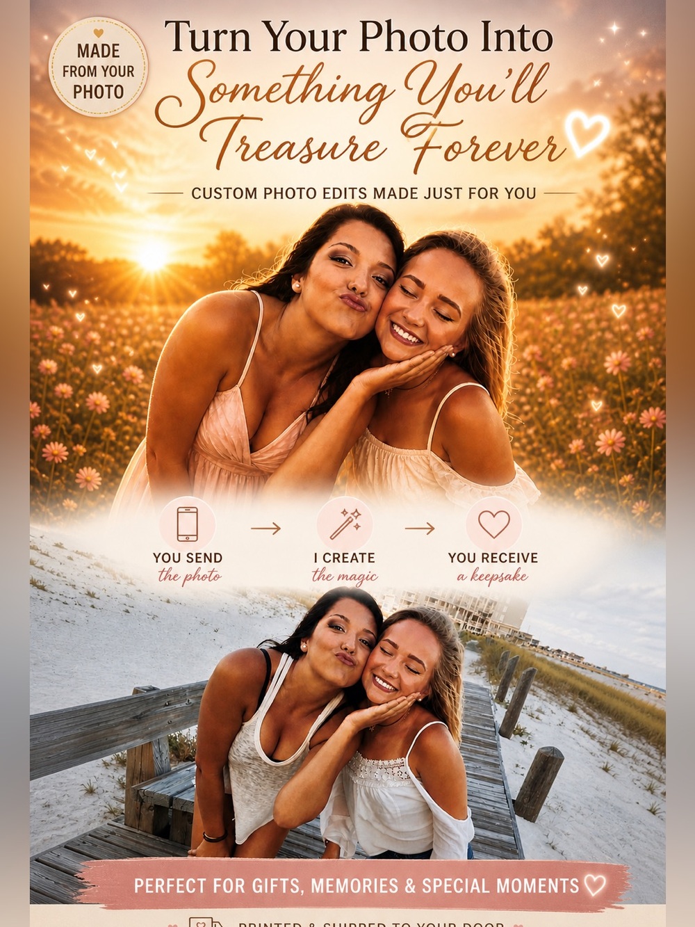 Custom Photo Edit + Printed Keepsake
